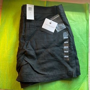 Black Linen Calvin Cline Shorts